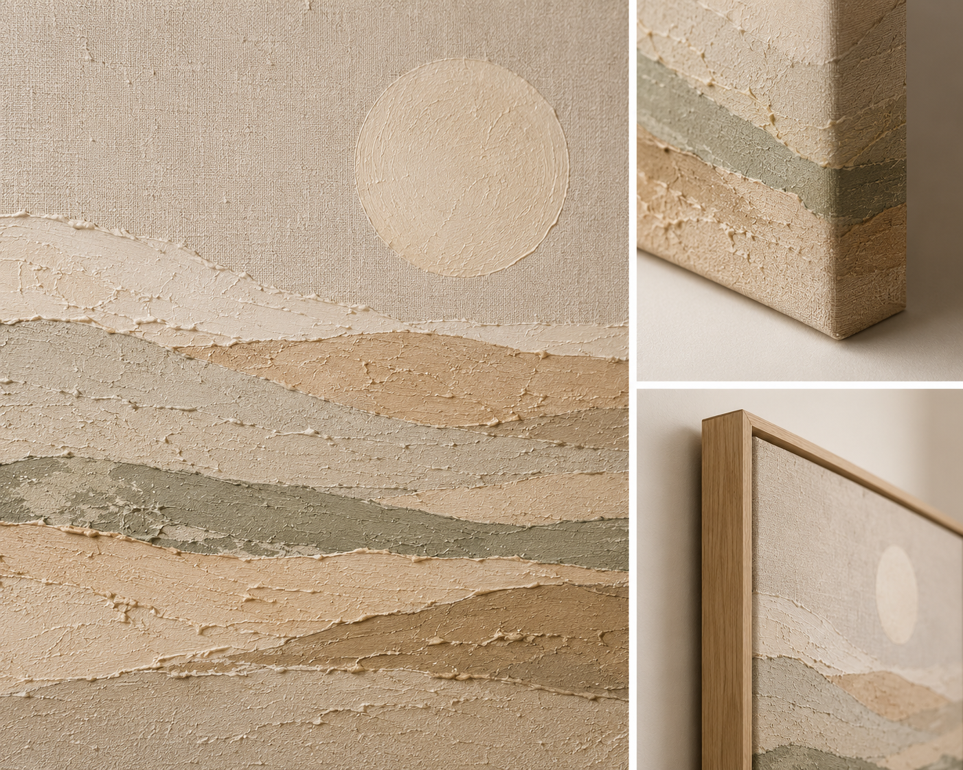 Still Earth™ – Textured Neutral Landscape Framed Canvas
