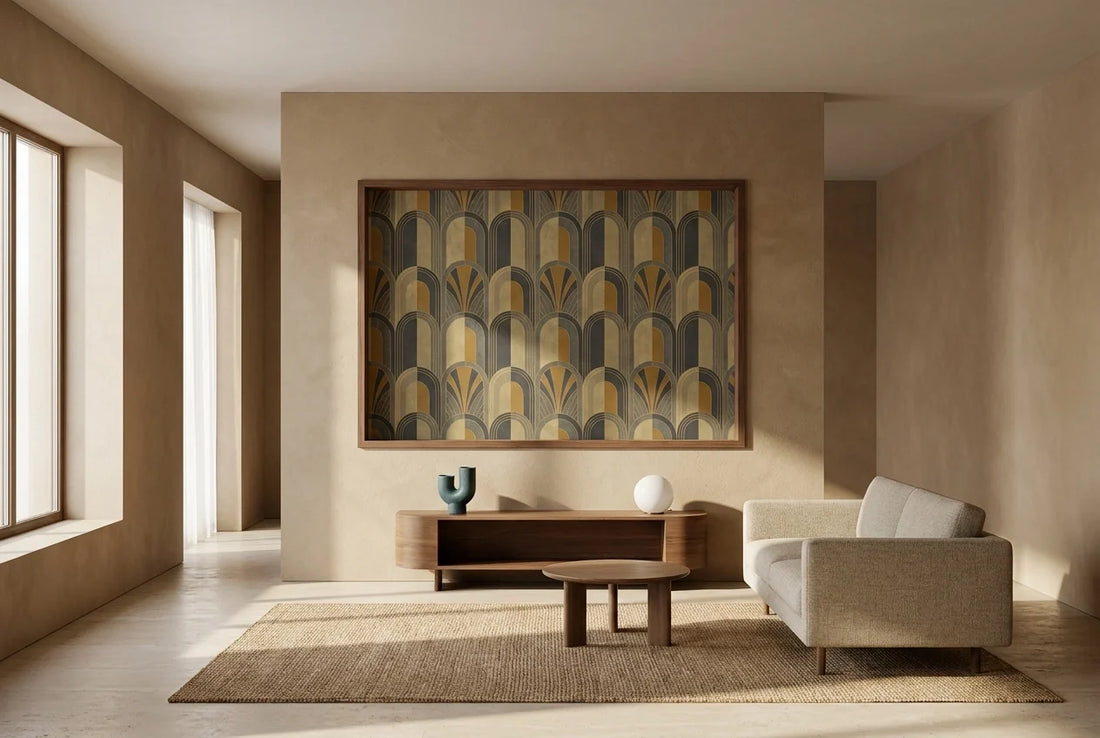Professional header image for list-based article: Art Deco Wallpaper in 2026: What the Trend Looks Like, Wh...
