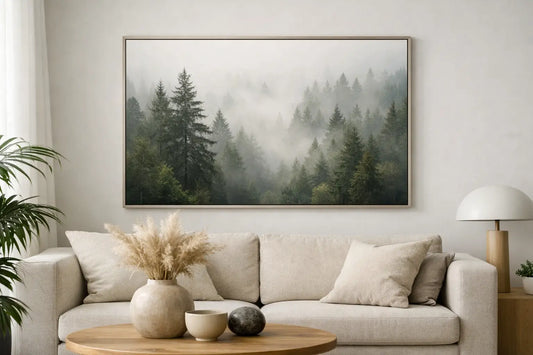 Foggy Woodland Wall Art for Calm Interiors