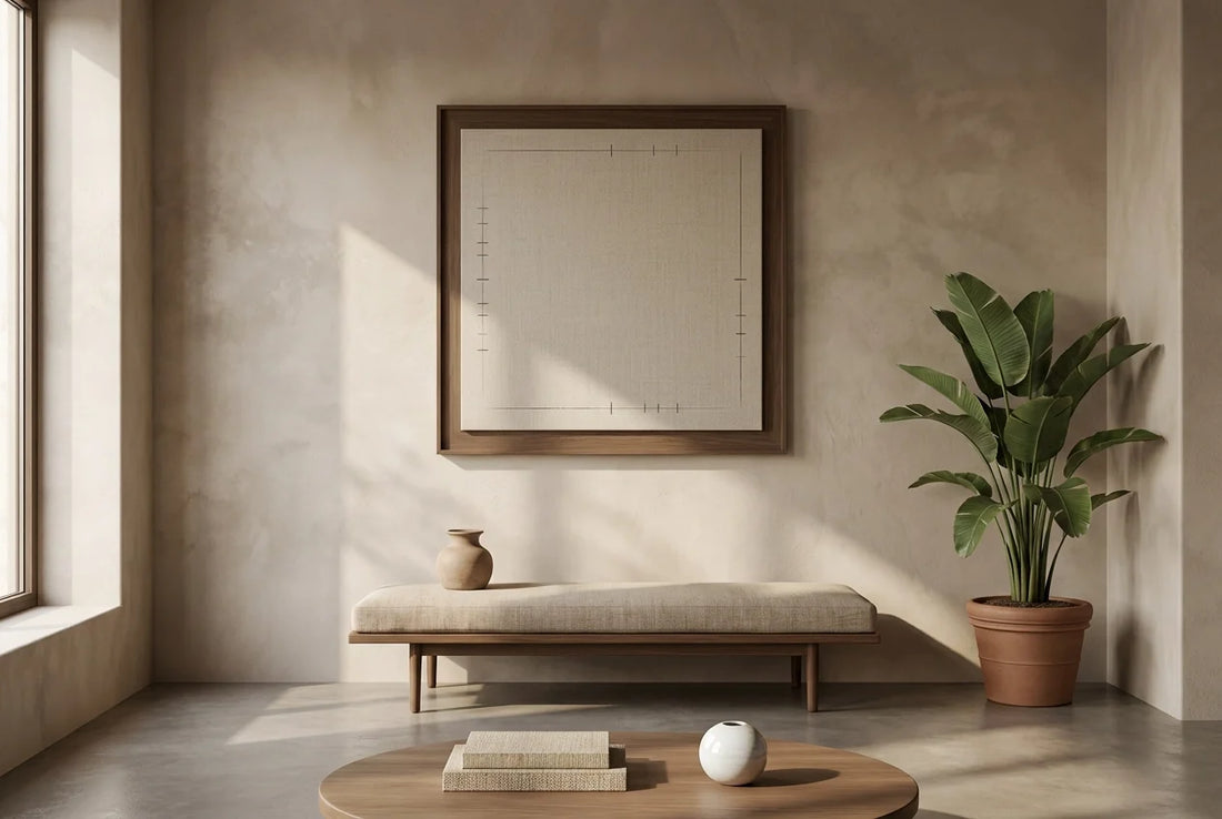 Professional header image for list-based article: Japandi-Wohnzimmer einrichten: Die 6 Grundprinzipien für ...
