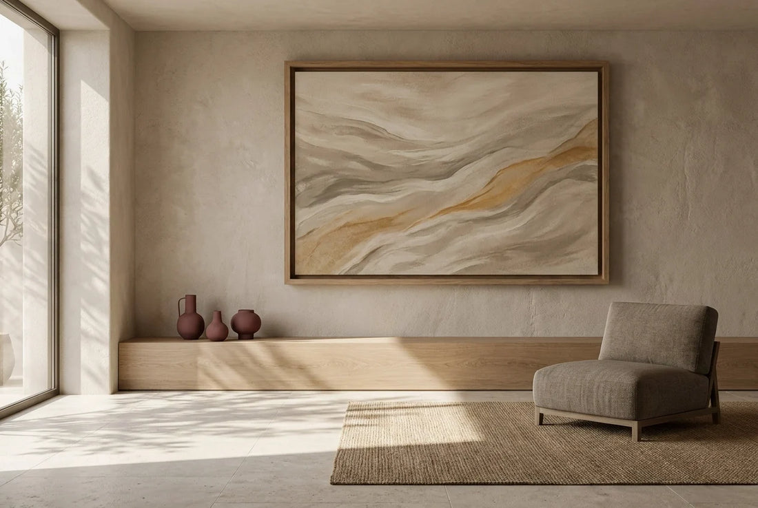 Professional header image for educational tutorial: Nature Canvas Wall Art That Actually Changes How a Room F...