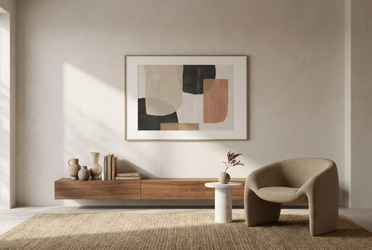 Professional header image for list-based article: Wandbilder fürs Wohnzimmer: Mit Kunst den schönsten Raum ...