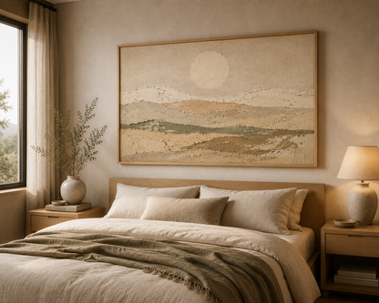 Still Earth™ – Textured Neutral Landscape Framed Canvas