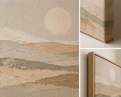 Still Earth™ – Textured Neutral Landscape Framed Canvas